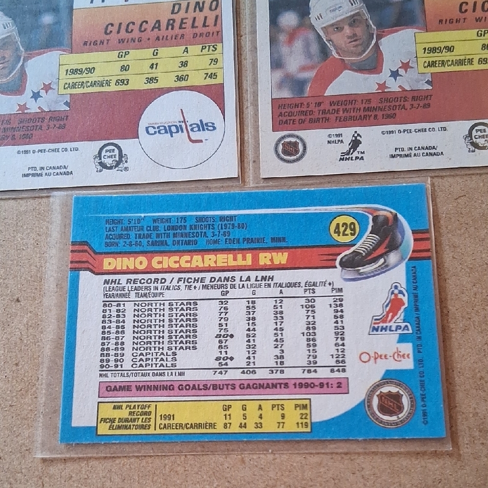 Capitals Dino Ciccarelli Hockey Trading Cards Set - Picture 6 of 8